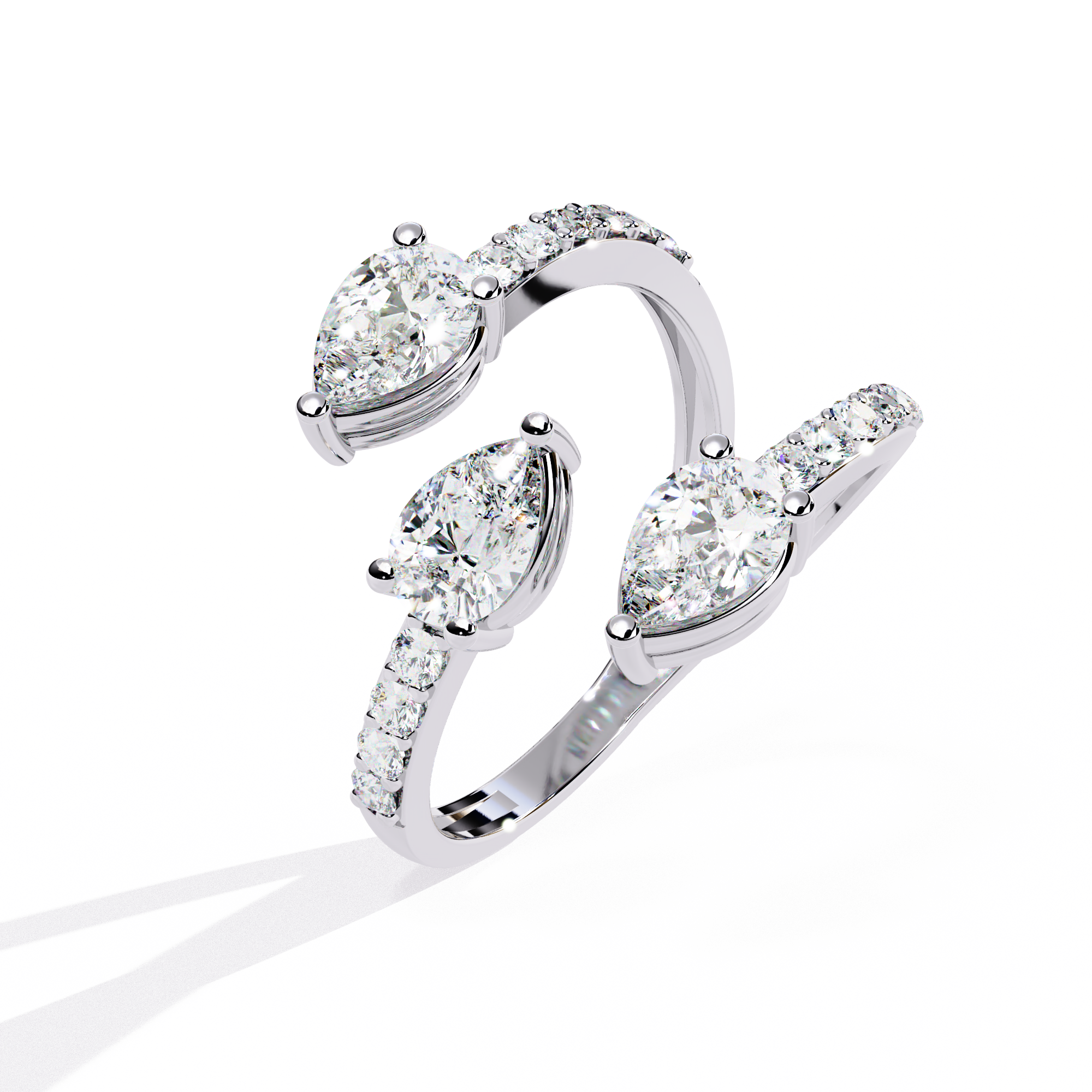 Solitairekart 1.34ct Natural Diamond Lustrous Swirl Ring-HI Color, VS-SI Clarity